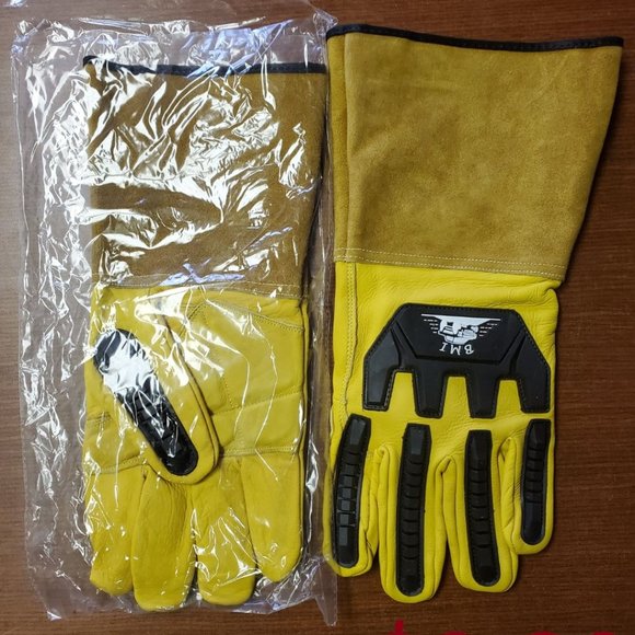 NEW!! BMI Cow Hide Long Cuff Work Gloves - Picture 5 of 5